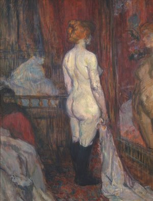 Woman before a Mirror by Henri De Toulouse-Lautrec Oil Painting