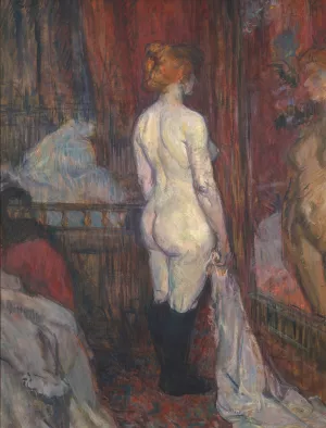 Woman before a Mirror by Henri De Toulouse-Lautrec Oil Painting