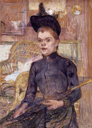 Woman in a Black Hat, Berthe la Sourde Oil painting by Henri De Toulouse-Lautrec