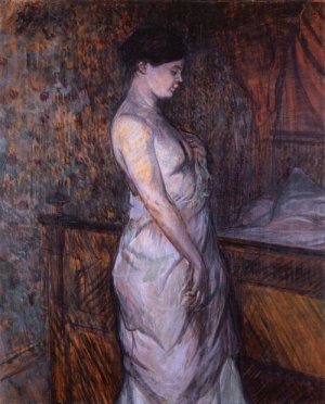 Woman in a Chemise Standing by a Bed, Madame Poupoule