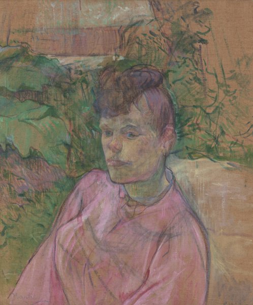 Main Product Photo of Woman in the Garden of Monsieur Forest  Painting by Henri De Toulouse-Lautrec