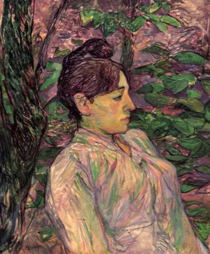 Woman Seated in a Garden painting by Henri De Toulouse-Lautrec