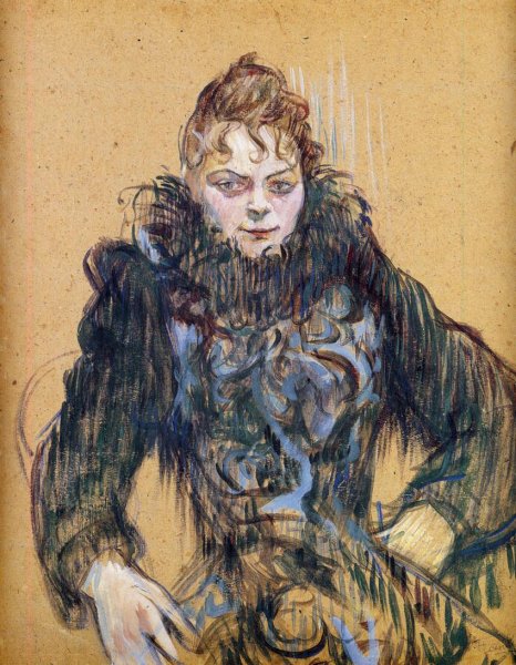 Woman with a Black Boa by Henri De Toulouse-Lautrec - Hand-Painted Oil Painting Reproduction