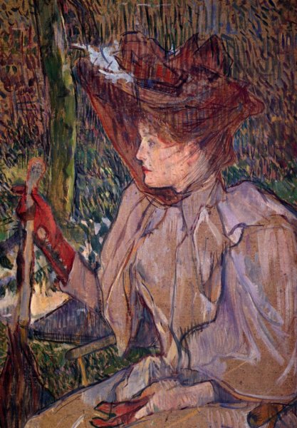 Main Product Photo of Woman with Gloves also known as Honorine Platzer Painting by Henri De Toulouse-Lautrec