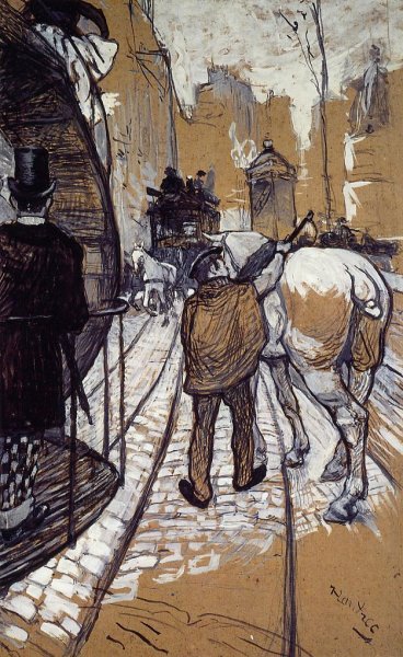 Workers for the Bus Company by Henri De Toulouse-Lautrec - Hand-Painted Oil Painting Reproduction