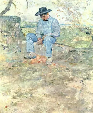 Young Routy at Celeyran by Henri De Toulouse-Lautrec Oil Painting