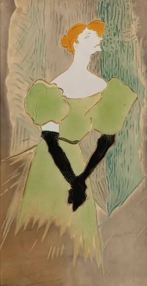 Yvette Guilbert by Henri De Toulouse-Lautrec Oil Painting