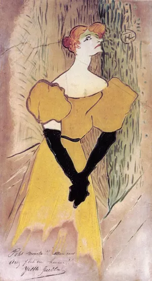 Yvette Guilbert by Henri De Toulouse-Lautrec Oil Painting