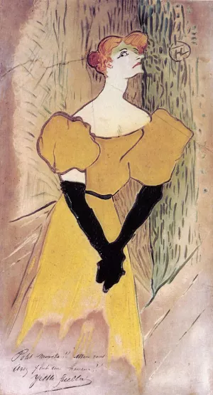 Yvette Guilbert Oil painting by Henri De Toulouse-Lautrec