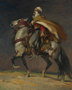 An Algerian horseman by Henri Deluermoz Oil Painting