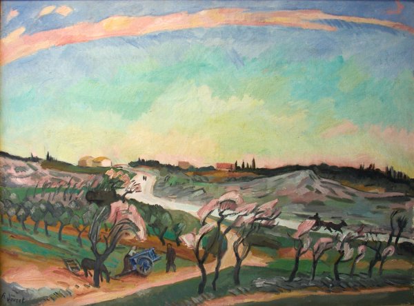 The Road to Nimes  by Henri Doucet - Hand-Painted Oil Painting Reproduction
