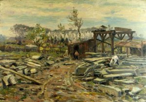 Buildings in Ruins by Henri Duhem Oil Painting
