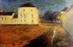 Pale Buildings at Night by Henri Duhem - Oil Painting Reproduction