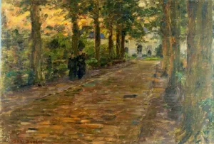 Pathway with Trees Botanical Gardens by Henri Duhem - Oil Painting Reproduction