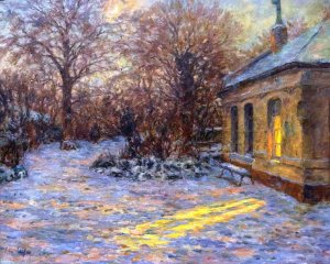 Winter Scene with Pavilion by Henri Duhem Oil Painting