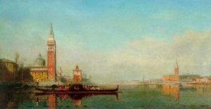 The Island of San Giorgio by Henri Duvieux Oil Painting
