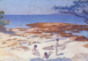 Beach at Cabasson by Henri-Edmond Cross Oil Painting