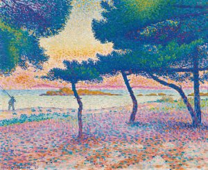 La Plage De Saint-Clair by Henri-Edmond Cross Oil Painting
