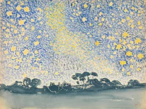 Landscape with Stars Oil painting by Henri-Edmond Cross