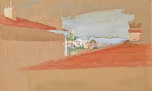 Les Toits rouges, eze by Henri-Edmond Cross Oil Painting