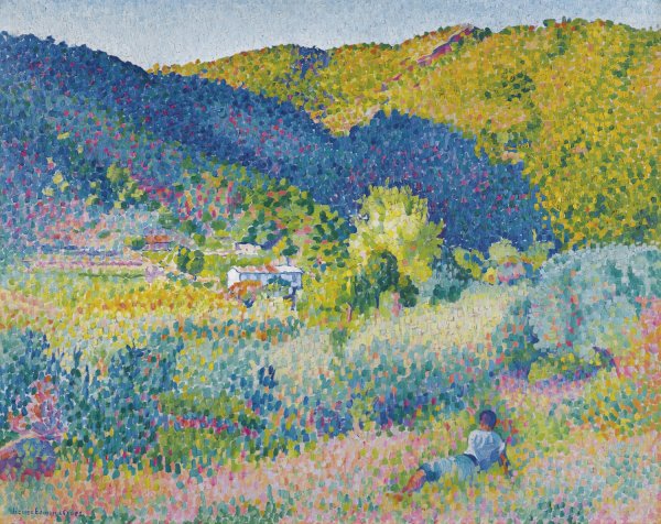 Paysage De La Chaine Des Maures  by Henri-Edmond Cross - Hand-Painted Oil Painting Reproduction