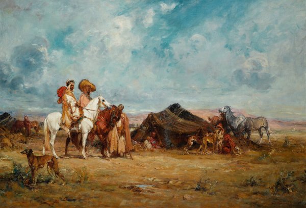 Main Product Photo of A Desert Encampment  Painting by Henri Emilien Rousseau