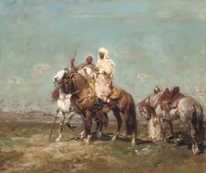 Arab Horsemen In The Desert by Henri Emilien Rousseau Oil Painting