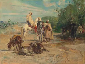 Arabs on horseback by Henri Emilien Rousseau Oil Painting
