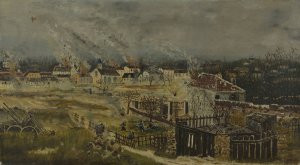 Bataille de Champigny - Episode de la guerre de 1870 by Henri Emilien Rousseau Oil Painting