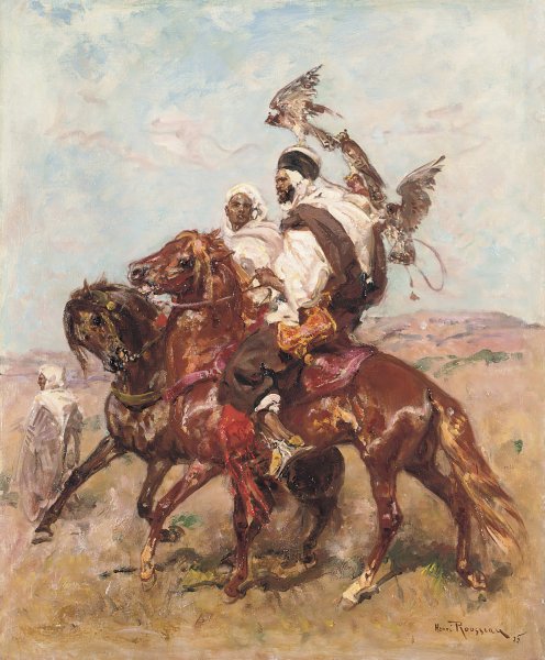 Main Product Photo of The Falconers  Painting by Henri Emilien Rousseau