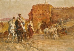 The gate of Bab Guissa, fez by Henri Emilien Rousseau Oil Painting