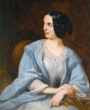 Portrait Of A Lady Said To Be The Actress Vera Samoilova by Henri-Eugene Pluchart Oil Painting