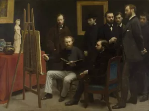 A Studio At Les Batignolles Oil painting by Henri Fantin-Latour