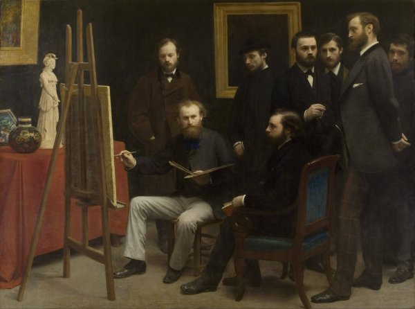 Main Product Photo of A Studio At Les Batignolles  Painting by Henri Fantin-Latour