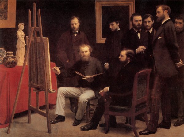 A Studio in the Batignolles by Henri Fantin-Latour - Hand-Painted Oil Painting Reproduction