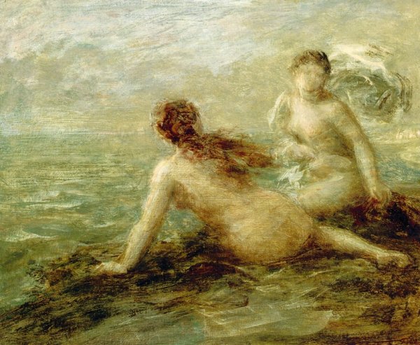Main Product Photo of Bathers by the Sea Painting by Henri Fantin-Latour