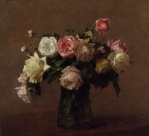 Bouquet of Roses by Henri Fantin-Latour Oil Painting