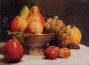 Bowl of Fruit by Henri Fantin-Latour - Oil Painting Reproduction