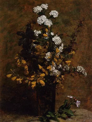 Broom and Other Spring Flowers in a Vase painting by Henri Fantin-Latour