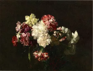 Carnations painting by Henri Fantin-Latour