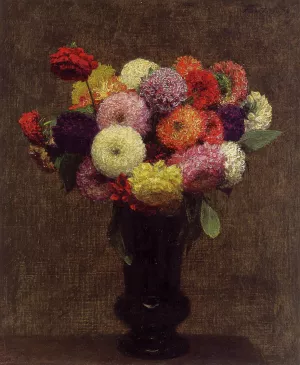 Dahlias by Henri Fantin-Latour - Oil Painting Reproduction