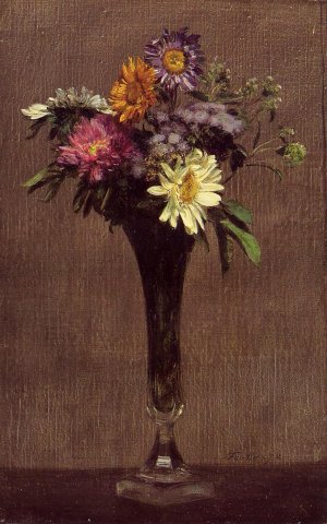 Daisies and Dahlias by Henri Fantin-Latour Oil Painting
