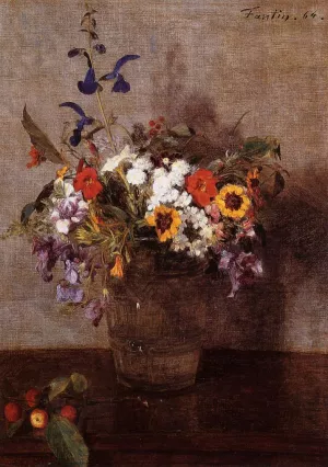 Diverse Flowers by Henri Fantin-Latour Oil Painting