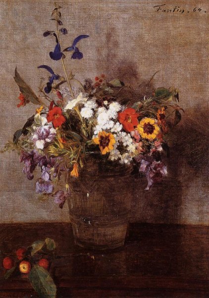 Main Product Photo of Diverse Flowers Painting by Henri Fantin-Latour