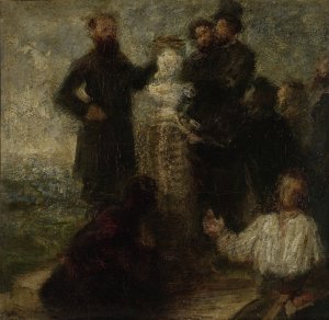 Esquisse pour l'Hommage a Delacroix by Henri Fantin-Latour Oil Painting