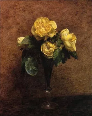 Fleurs: Roses Marechal Neil by Henri Fantin-Latour - Oil Painting Reproduction