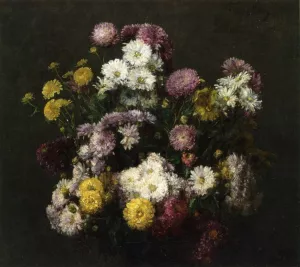 Flowers, Chrysanthemums by Henri Fantin-Latour - Oil Painting Reproduction