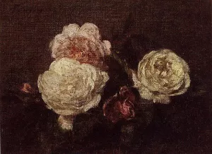 Flowers: Roses by Henri Fantin-Latour - Oil Painting Reproduction