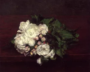 Flowers, White Roses by Henri Fantin-Latour Oil Painting