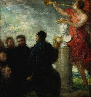 Hommage a Eugene Delacroix by Henri Fantin-Latour Oil Painting